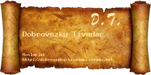 Dobrovszky Tivadar névjegykártya
