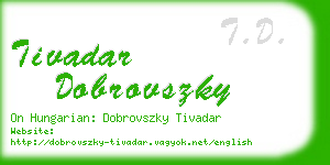 tivadar dobrovszky business card